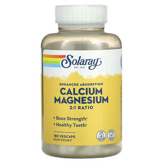 Solaray, 칼슘 마그네슘 2:1 비율, 베지 캡슐 180정