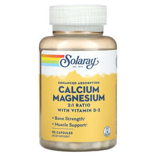 Solaray, Enhanced Absorption, Calcium Magnesium, 90 Capsules
