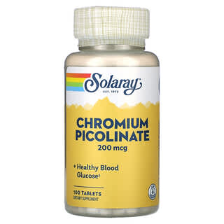 Solaray, Chromium Picolinate, 200 mcg, 100 Tablets
