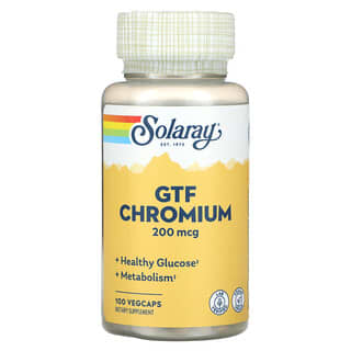 Solaray, GFT Chromium, 200 мкг, 100 капсул на растительной основе