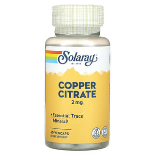 Solaray, Copper Citrate, 2 mg, 60 VegCaps