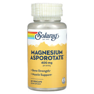 Solaray, Asporotate de magnésium, 400 mg, 60 VegCaps (200 mg par capsule)