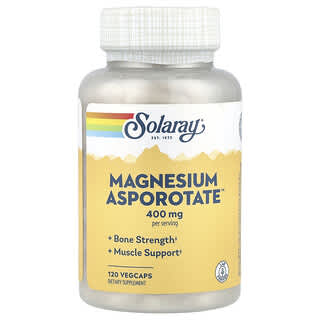 Solaray, Asporotato de magnesio, 400 mg, 120 cápsulas vegetales (200 mg por cápsula)