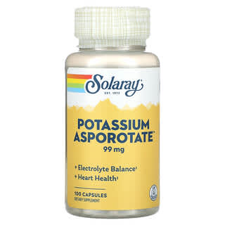 Solaray, Asporotato de potasio, 99 mg, 100 cápsulas