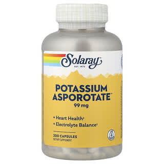 Solaray, Asporotát draselný™, 99 mg, 200 kapsúl