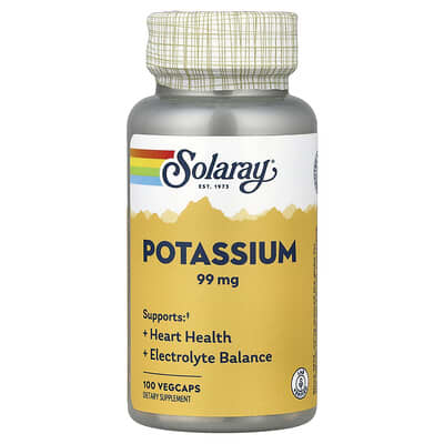 Solaray, Potassium, 99 mg, 100 VegCaps
