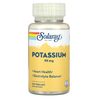 Solaray, Potasio, 99 mg, 100 cápsulas vegetales
