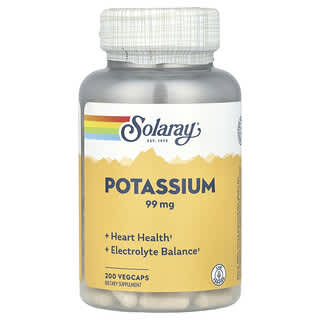 Solaray, Potássio, 99 mg, 200 Capsulas Vegetais