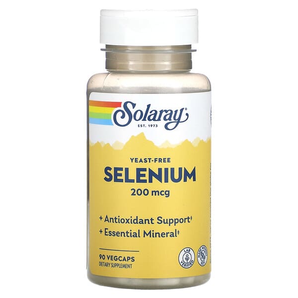 Solaray (سولاراي)‏, سيلينيوم، 200 مكجم، 90 كبسولة نباتية