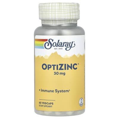 Solaray, OptiZinc, 30 mg, 60 Vegetarian Capsules