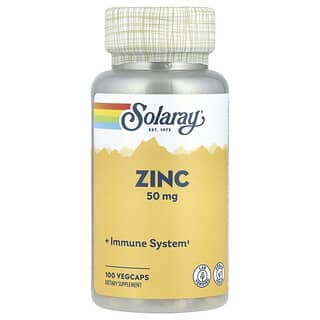 Solaray, Zinc, Zink, 50 mg, 100 pflanzliche Kapseln