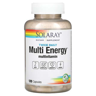 Solaray‏, פעמיים ביום, מולטי-ויטמין באנרגיה, 120 כמוסות