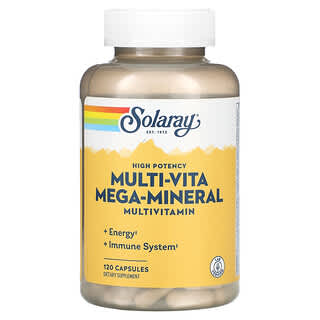 Solaray‏, מגה-מינרל רב עוצמה מולטי-ויטמין, מולטי-ויטמין, 120 כמוסות