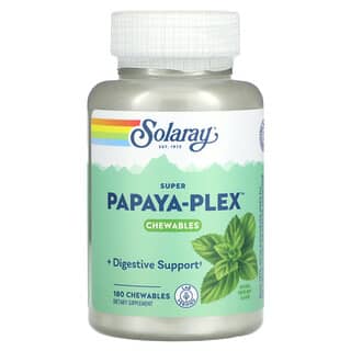 Solaray, Super Papaya-Plex, Menta fresca natural`` 180 comprimidos masticables