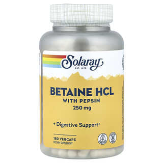 سولاراي‏, حمض الهيدروكلوريك البيتين مع البيبسين ، 180 كبسولة نباتية