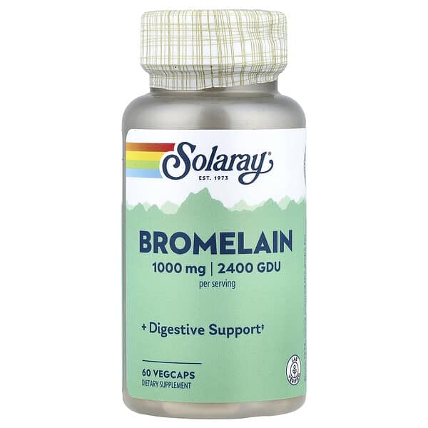Solaray Bromelain, 60 VegCaps (500 mg, 1,200 GDU per Capsule)