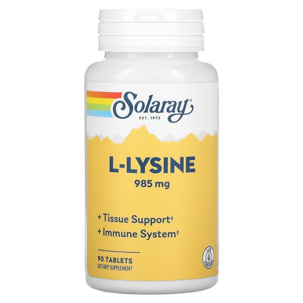 Solaray, L-Lisina, 333 mg, 90 Comprimidos