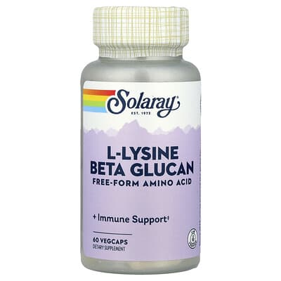 Solaray, L-Lysine Beta-Glucan, 60 Vegetarian Capsules