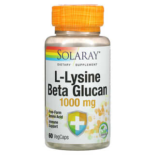 Solaray, L-Lysine & Beta Glucan, 500 mg, 60 VegCaps