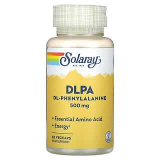 Solaray, DLPA, DL-фенилаланин, 500 мг, 60 растительных капсул