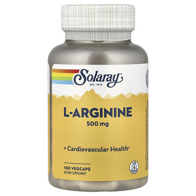 Solaray, L-Arginine, 500 mg, 100 VegCaps