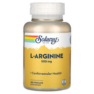 Solaray, L-Arginine , 500 mg, 100 VegCaps