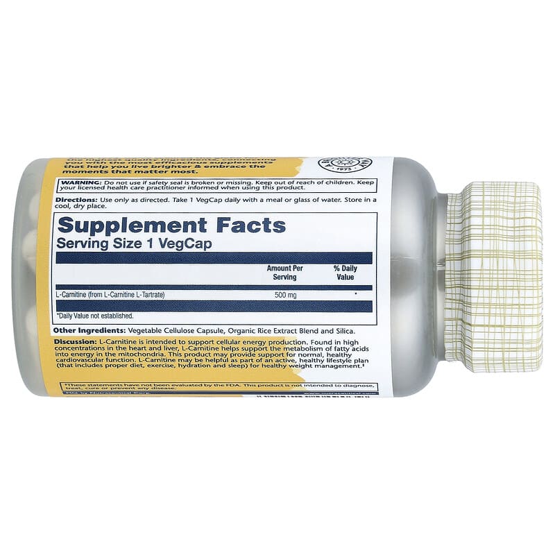 L-Carnitine, 500 mg, 30 VegCaps