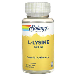 Solaray, L-лизин, 500 мг, 60 вегетарианских капсул
