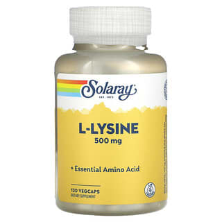 Solaray, L-лизин, 500 мг, 120 растительных капсул