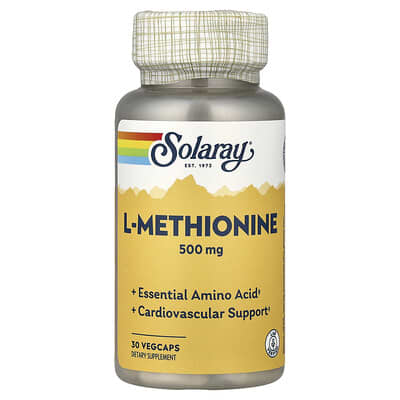 Solaray, L-Methionine, 500 mg, 30 Vegetarian Capsules