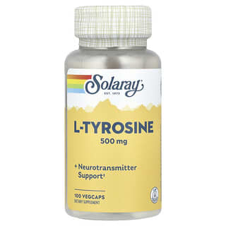 Solaray, L-tirosina, 500 mg, 100 cápsulas vegetales