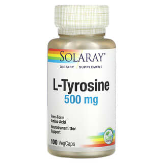 Solaray, L-тирозин, 500 мг, 100 растительных капсул