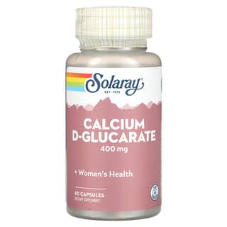 Solaray, D-Glucarato de Cálcio, 400 mg, 60 Cápsulas (200 mg por Cápsula)