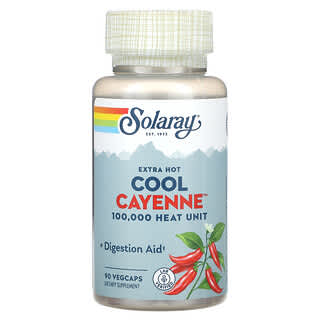 Solaray, Extra Hot Cool Cayenne，90 粒素食胶囊