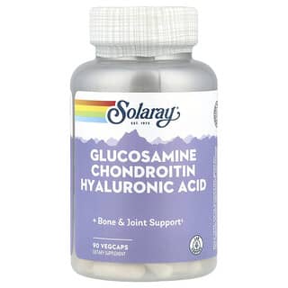 Solaray, Glicosamina, Condroitina, Ácido Hialurônico, 90 VegCaps