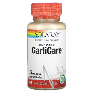 Solaray‏, One Daily GarliCare, ‏60 טבליות בציפוי אנטרי
