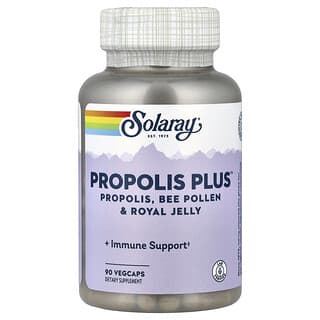 Solaray, Propóleo más, propóleo, polen de abeja y jalea real, 90 cápsulas vegetales