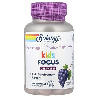 Solaray, Kids, Focus Chewables, Natural Grape, 60 Chewables