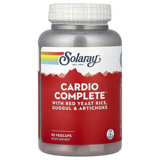 Solaray, Cardio Complete con arroz de levadura roja, guggul y alcachofa, 90 cápsulas vegetales