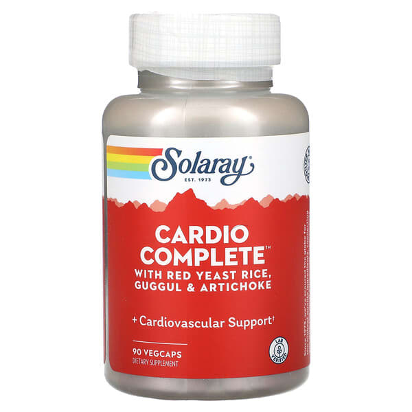 Solaray, Cardio Complete，含紅麴米、印度沒方劑和朝鮮薊，90 粒素食膠囊