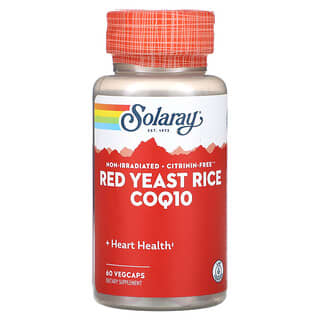 Solaray, Красный ферментированный рис CoQ-10, 60 вегетарианских капсул