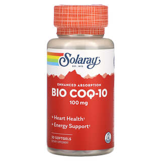 Solaray, COQ-10 biologico, 100 mg, 30 capsule molli