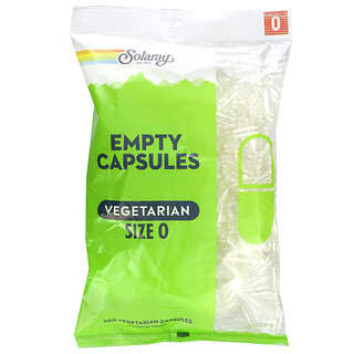 Solaray, пустые вегетарианские капсулы, размер 0, 500 растительных капсул