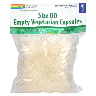 Solaray, Empty Vegetarian Capsules Size 00, 500 Vegetarian Capsules