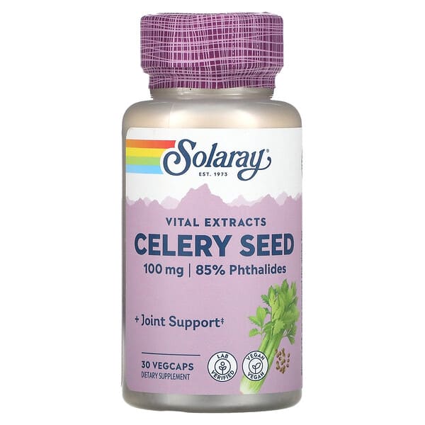 Solaray, 芹菜籽提取物，100 毫克，30 粒素食膠囊