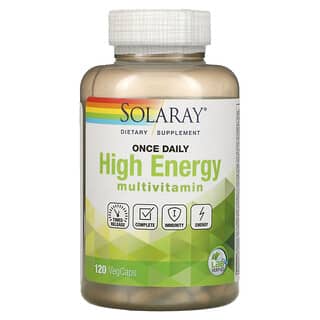 Solaray, Once Daily, High Energy Multivitamin, Timed Release, 120 VegCaps