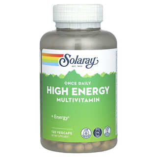 Solaray, Мультивітаміни, високоенергетичні, без заліза, один раз на день, 120 капсул VegCap