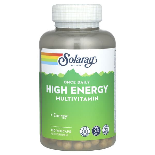 Once Daily High Energy Multivitamin, Iron Free, 120 VegCaps