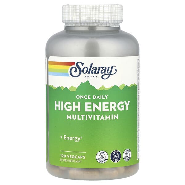 Solaray, Once Daily High Energy Multivitamin, Iron Free, 120 VegCaps — product photo 1
