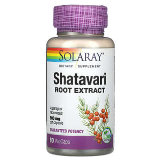 Solaray, Extracto de raíz de shatavari, 500 mg, 60 cápsulas vegetales